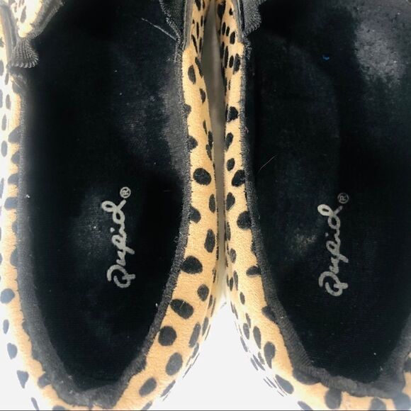 Qupid black tan animal print slide on Loafers - Picture 3 of 6